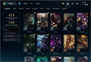 Conta prata 1 com 125 champs e 171 skins (VEM COM DADOS) - League of Legends LOL