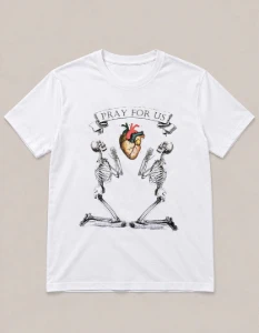 Camiseta Branca Pray - Artesanato e Personalizados