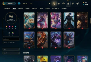 Conta bronze 2 com 120 Champs e 96 Skins + 2 Prestigios - League of Legends LOL