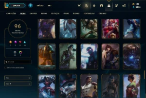 Conta bronze 2 com 120 Champs e 96 Skins + 2 Prestigios - League of Legends LOL