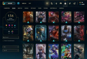 Bronze 4 com 150 Champs e 136 Skins ( Nivel 647 ) - League of Legends LOL