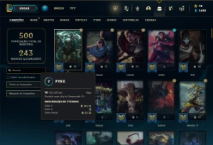 Bronze 4 com 150 Champs e 136 Skins ( Nivel 647 ) - League of Legends LOL