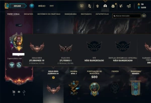 Bronze 4 com 150 Champs e 136 Skins ( Nivel 647 )