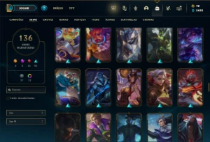 Bronze 4 com 150 Champs e 136 Skins ( Nivel 647 ) - League of Legends LOL