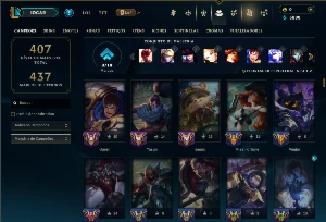 Unranked com 150 Champs e 225 Skins ( ADC / MID / TOP ) - League of Legends LOL