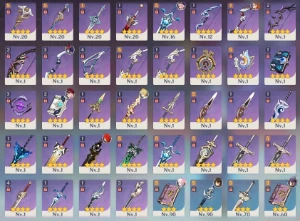 Conta Genshin AR60 24 Personagens T5 + 8 Armas T5 - Genshin Impact
