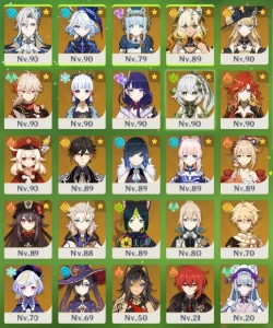 Conta Genshin AR60 24 Personagens T5 + 8 Armas T5 - Genshin Impact