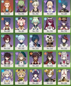 Conta Genshin AR60 24 Personagens T5 + 8 Armas T5 - Genshin Impact