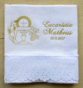 Toalha Personalizada para Primeira Eucaristia - Artesanato e Personalizados