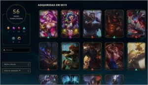 Conta de League of Legends gold IV com 56 skins LOL