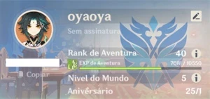 ✨ CONTA GENSHIN IMPACT COM XIAO AYAKA GANYU + DOIS T5 ✨