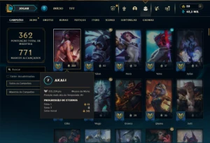Ouro 3 com TODOS os champs e 324 Skins + 9 Prestigios - League of Legends LOL