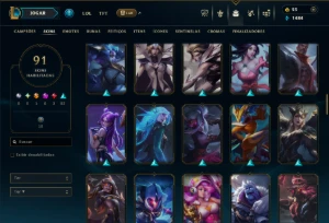 Unranked com 140 Champs e 91 Skins - League of Legends LOL