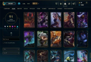 Unranked com 140 Champs e 91 Skins - League of Legends LOL