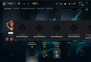 Unranked com 140 Champs e 91 Skins