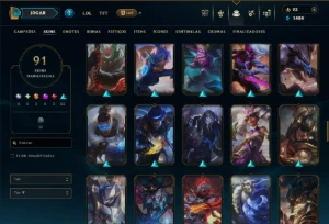 Unranked com 140 Champs e 91 Skins - League of Legends LOL