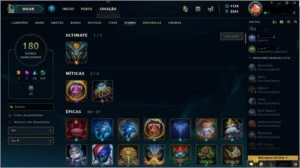 Conta League Of Legends - GOLD 4 - 190 Skins - Todos Heróis LOL