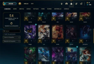 Bronze 3 com 40 Champs e 4 Skins + 4 Fragmentos - League of Legends LOL