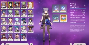 Keqing (Skin) + Mona + Tighnari + Cortadora Da Neblina - Genshin Impact