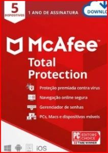 McAfee Total Protection  1 ANO-  5 PCS ENVIO NA HORA