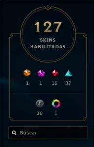 Conta league of legends, nível 217 com 127 skins LOL