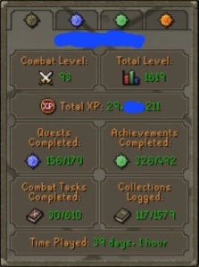 OSRS ACC|Level 93|283 Quest Points|396 Achievements - Runescape
