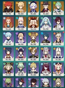 Ar 60 - Todos Os Personagens Do Jogo (Exceto Itto E Albedo) - Genshin Impact