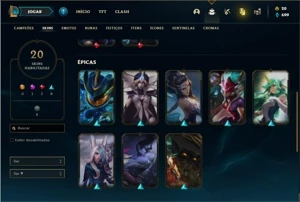 Conta Bronze 1 com 50 Champs e 20 Skins - League of Legends LOL