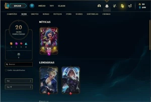 Conta Bronze 1 com 50 Champs e 20 Skins - League of Legends LOL
