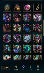 conta lol lvl 398, 215 skins muitas capsulas da tw prime - League of Legends