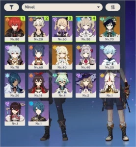 AR 41 DILUC C1 VENTI + TODOS OS CHAR 4 ESTRELAS - Genshin Impact