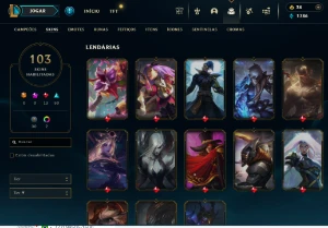 Conta de lol nivel 308 com 103 skins - League of Legends