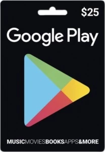 Cartão Google Play Store Gift Card $25 Dólares