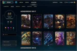 Conta lol diamante 5, faltando 4 campeõs, 60 skins - League of Legends