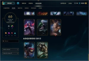 Conta lol diamante 5, faltando 4 campeõs, 60 skins - League of Legends