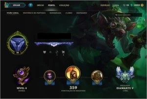 Conta lol diamante 5, faltando 4 campeõs, 60 skins - League of Legends