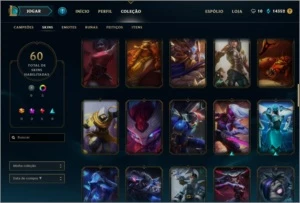 Conta lol diamante 5, faltando 4 campeõs, 60 skins - League of Legends