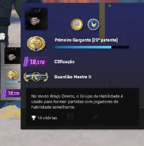 Conta Prime 18 mil pontos, Level 63 steam, 2 medalhas no cs2 - Counter Strike