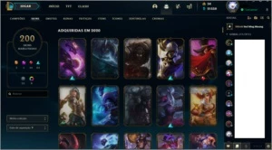 Conta League of Legends com 200 skins LOL
