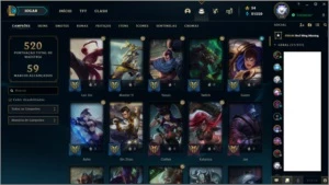 Conta League of Legends com 200 skins LOL