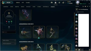 Conta League of Legends com 200 skins LOL