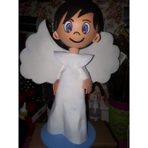 Anjinho 3D em EVA para decoração de batizado - Artesanato e Personalizados