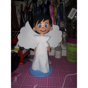 Anjinho 3D em EVA para decoração de batizado - Artesanato e Personalizados