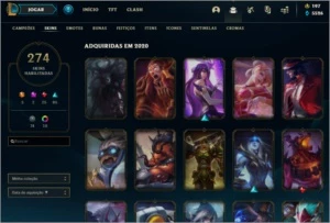 CONTA LOL QUASE 300 SKINS, 200 ICONES, PLATINA 4 - League of Legends