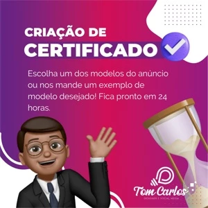 Criação de Arte para Certificado Envio em 24 Horas - Outros