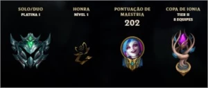 Conta Lol Platina 1 Mmr alto - League of Legends