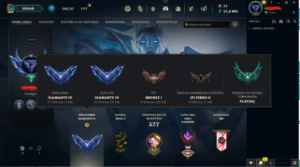 Conta lol diamante na soloq e na flex, full champs, nivel434 - League of Legends