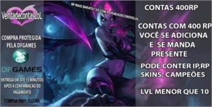 contas de league of legends com 400 RP LOL