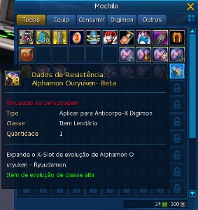 Contas iniciante com item AOX Ladmo Omegamon - Digimon Masters Online