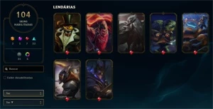 [LOL BR]  CONTA SEM MD10 MMR PLAT + 213 CHAMPS + 104 SKINS - League of Legends